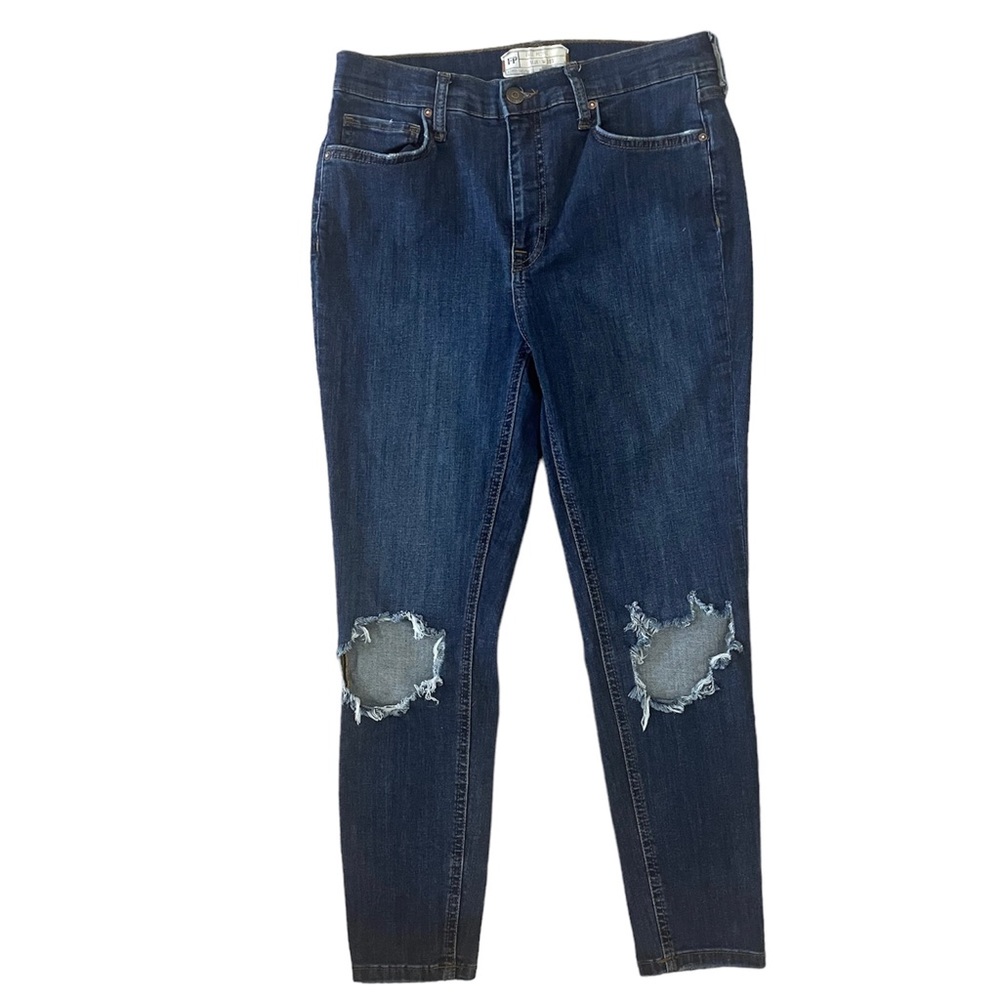 Free People CRVY High-Rise Super Skinny Distressed Jeans-Size 30